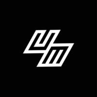 UM logo monogram with up to down style negative space design template vector