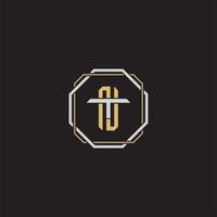Initial letter overlapping interlock logo monogram line art style vector