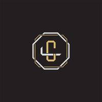 CL Initial letter overlapping interlock logo monogram line art style vector