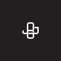 BJ Initial letter overlapping interlock logo monogram line art style vector