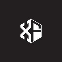 xf logo monograma hexágono con negro antecedentes vector