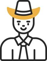 Cow Boy Vector Icon Design