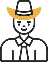 Cow Boy Vector Icon Design