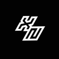 XN logo monogram with up to down style negative space design template vector