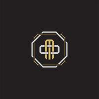 MO Initial letter overlapping interlock logo monogram line art style vector
