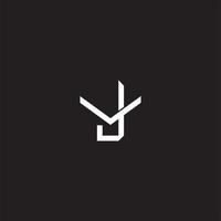 JV Initial letter overlapping interlock logo monogram line art style vector