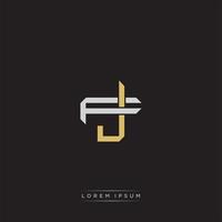 JF Initial letter overlapping interlock logo monogram line art style vector