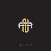 Initial letter overlapping interlock logo monogram line art style vector