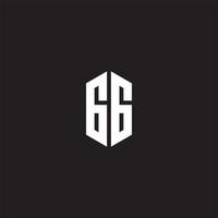 GG Logo monogram with hexagon shape style design template vector