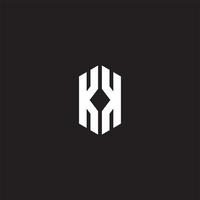 KK Logo monogram with hexagon shape style design template vector