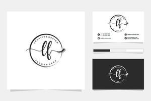 Initial LF Feminine logo collections and business card templat Premium Vector