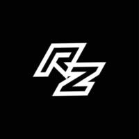 rz logo monograma con arriba a abajo estilo negativo espacio diseño modelo vector