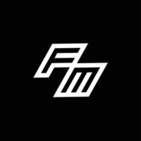 fm logo monograma con arriba a abajo estilo negativo espacio diseño modelo vector