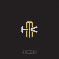 MK Initial letter overlapping interlock logo monogram line art style vector