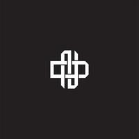 Initial letter overlapping interlock logo monogram line art style vector