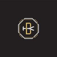 DK Initial letter overlapping interlock logo monogram line art style vector