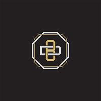 BD Initial letter overlapping interlock logo monogram line art style vector