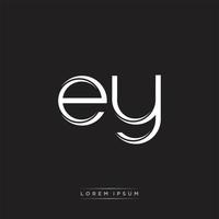 EY Initial Letter Split Lowercase Logo Modern Monogram Template Isolated on Black White vector