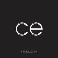 CE Initial Letter Split Lowercase Logo Modern Monogram Template Isolated on Black White vector