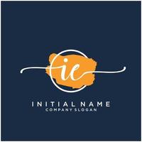Initial IE feminine logo collections template. handwriting logo of initial signature, wedding, fashion, jewerly, boutique, floral and botanical with creative template for any company or business. vector