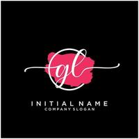 Initial GL feminine logo collections template. handwriting logo of initial signature, wedding, fashion, jewerly, boutique, floral and botanical with creative template for any company or business. vector