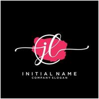 Initial JL feminine logo collections template. handwriting logo of initial signature, wedding, fashion, jewerly, boutique, floral and botanical with creative template for any company or business. vector