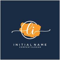 inicial li femenino logo colecciones modelo. escritura logo de inicial firma, boda, moda, joyería, boutique, floral y botánico con creativo modelo para ninguna empresa o negocio. vector