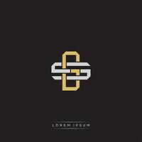 Initial letter overlapping interlock logo monogram line art style vector
