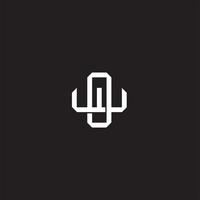 Initial letter overlapping interlock logo monogram line art style vector