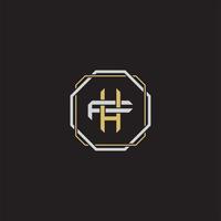 Initial letter overlapping interlock logo monogram line art style vector
