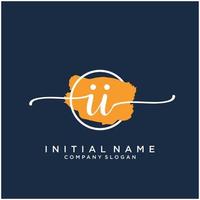 Initial II feminine logo collections template. handwriting logo of initial signature, wedding, fashion, jewerly, boutique, floral and botanical with creative template for any company or business. vector
