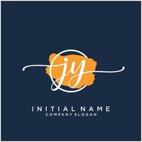 Initial JY feminine logo collections template. handwriting logo of initial signature, wedding, fashion, jewerly, boutique, floral and botanical with creative template for any company or business. vector