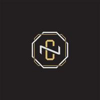 CN Initial letter overlapping interlock logo monogram line art style vector