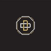 DD Initial letter overlapping interlock logo monogram line art style vector