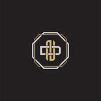 Initial letter overlapping interlock logo monogram line art style vector