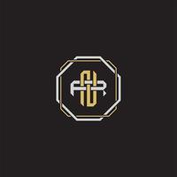 Initial letter overlapping interlock logo monogram line art style vector