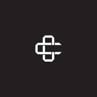 CC Initial letter overlapping interlock logo monogram line art style vector