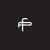 FP Initial letter overlapping interlock logo monogram line art style vector