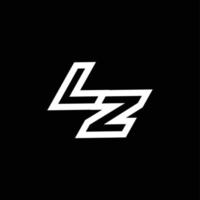 lz logo monograma con arriba a abajo estilo negativo espacio diseño modelo vector