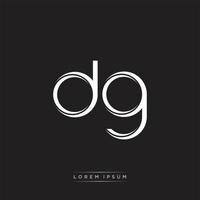 DG Initial Letter Split Lowercase Logo Modern Monogram Template Isolated on Black White vector