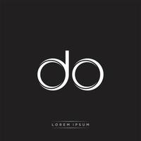 DO Initial Letter Split Lowercase Logo Modern Monogram Template Isolated on Black White vector