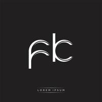 FK Initial Letter Split Lowercase Logo Modern Monogram Template Isolated on Black White vector