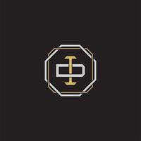 ID Initial letter overlapping interlock logo monogram line art style vector