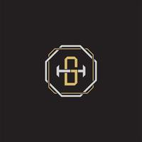 Initial letter overlapping interlock logo monogram line art style vector