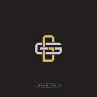 Initial letter overlapping interlock logo monogram line art style vector