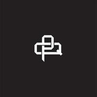 Initial letter overlapping interlock logo monogram line art style vector