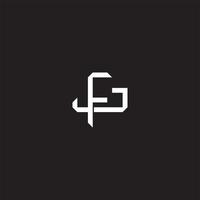 FJ Initial letter overlapping interlock logo monogram line art style vector
