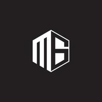 MG Logo monogram hexagon with black background negative space style vector