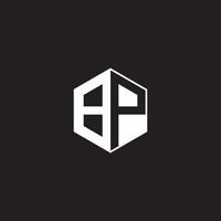 BP Logo monogram hexagon with black background negative space style vector