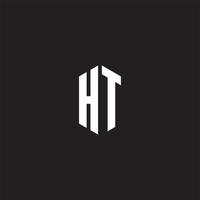 ht logo monograma con hexágono forma estilo diseño modelo vector